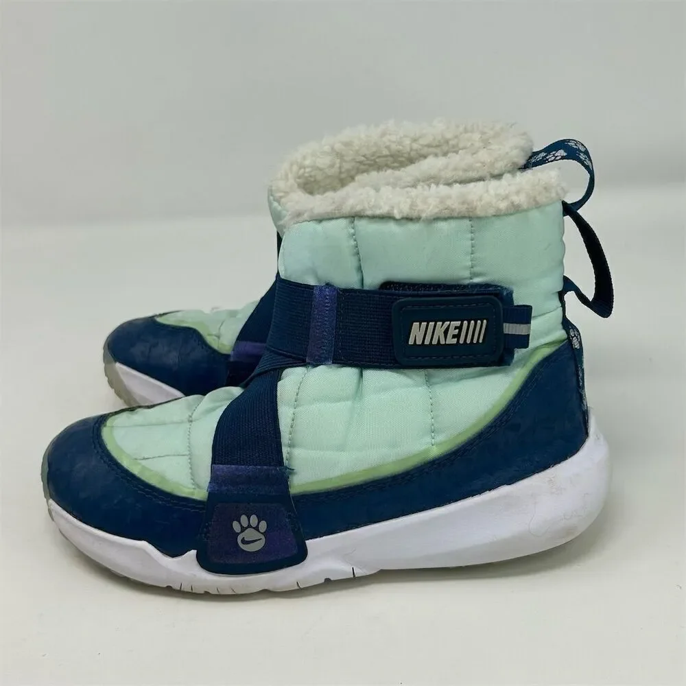 Nike Youth Flex Advance SE PS Winter Snow Boots Blue Pawprints Size 2Y